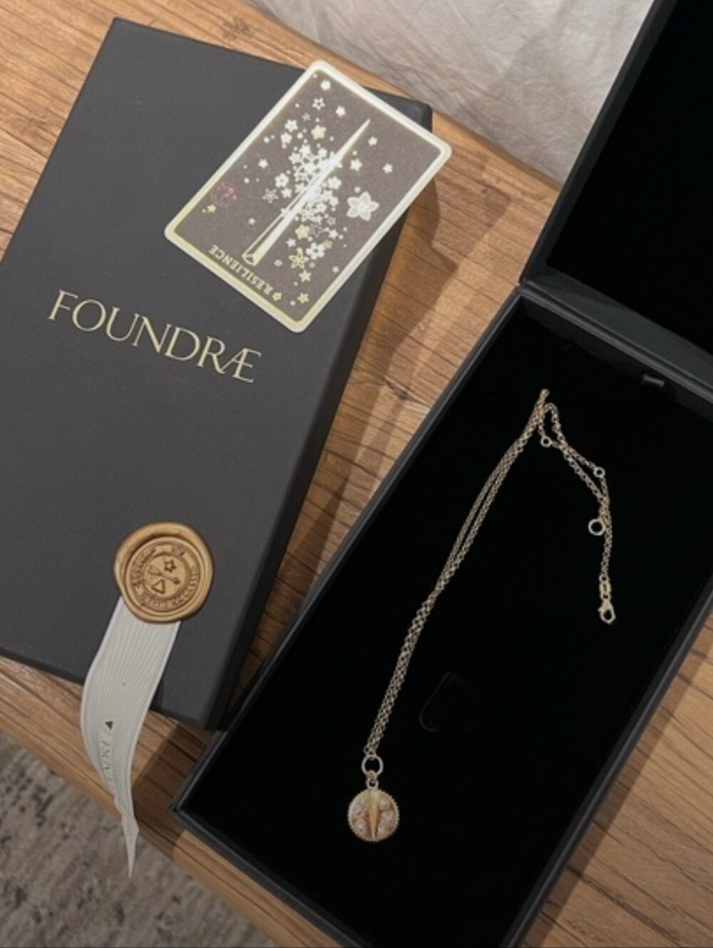 Foundrae Diamond Resilience Baby Yellow Gold Medallion Necklace